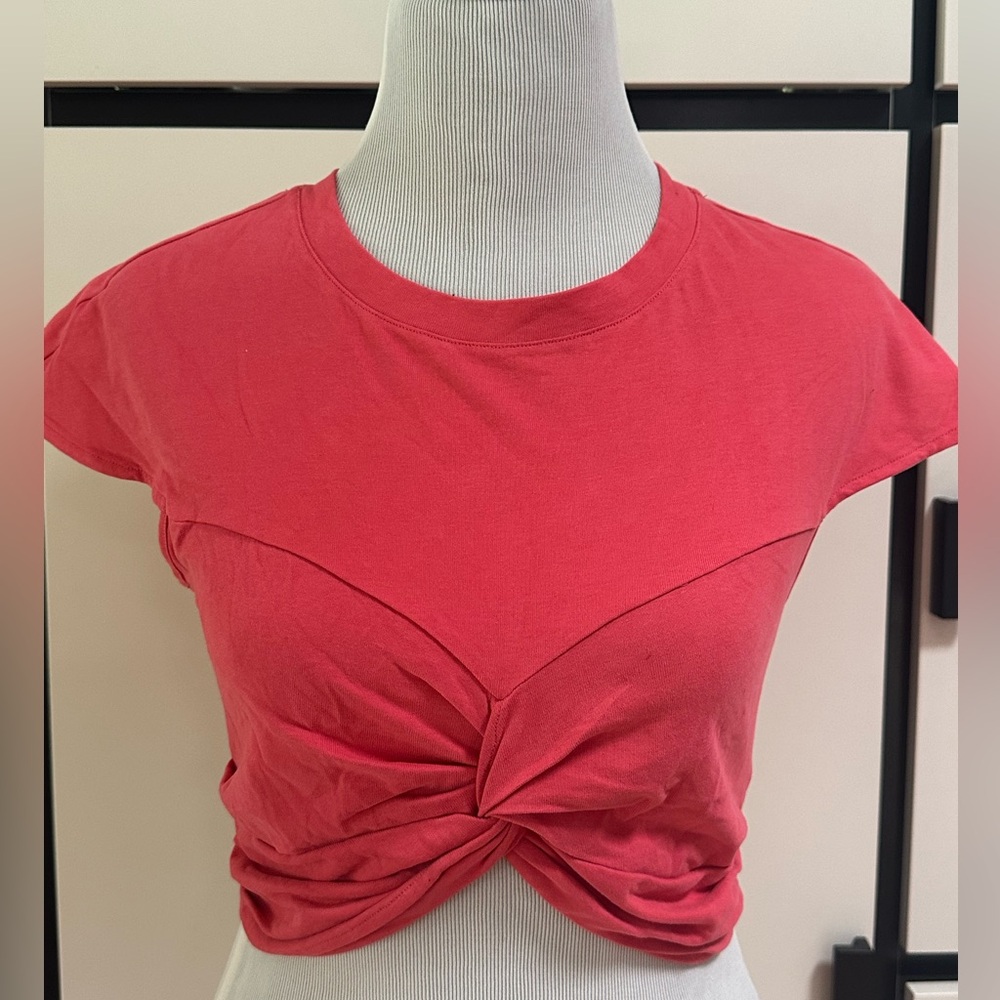 Isabel Marant Coral Twist Front Crop Tee Top Zineae